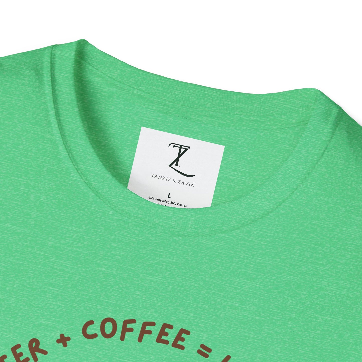 Funny Cat Coffee Lover T-Shirt | H2O + C = Life