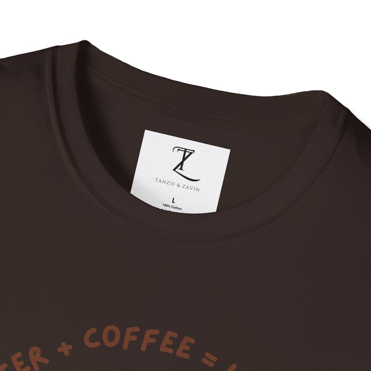 Funny Cat Coffee Lover T-Shirt | H2O + C = Life