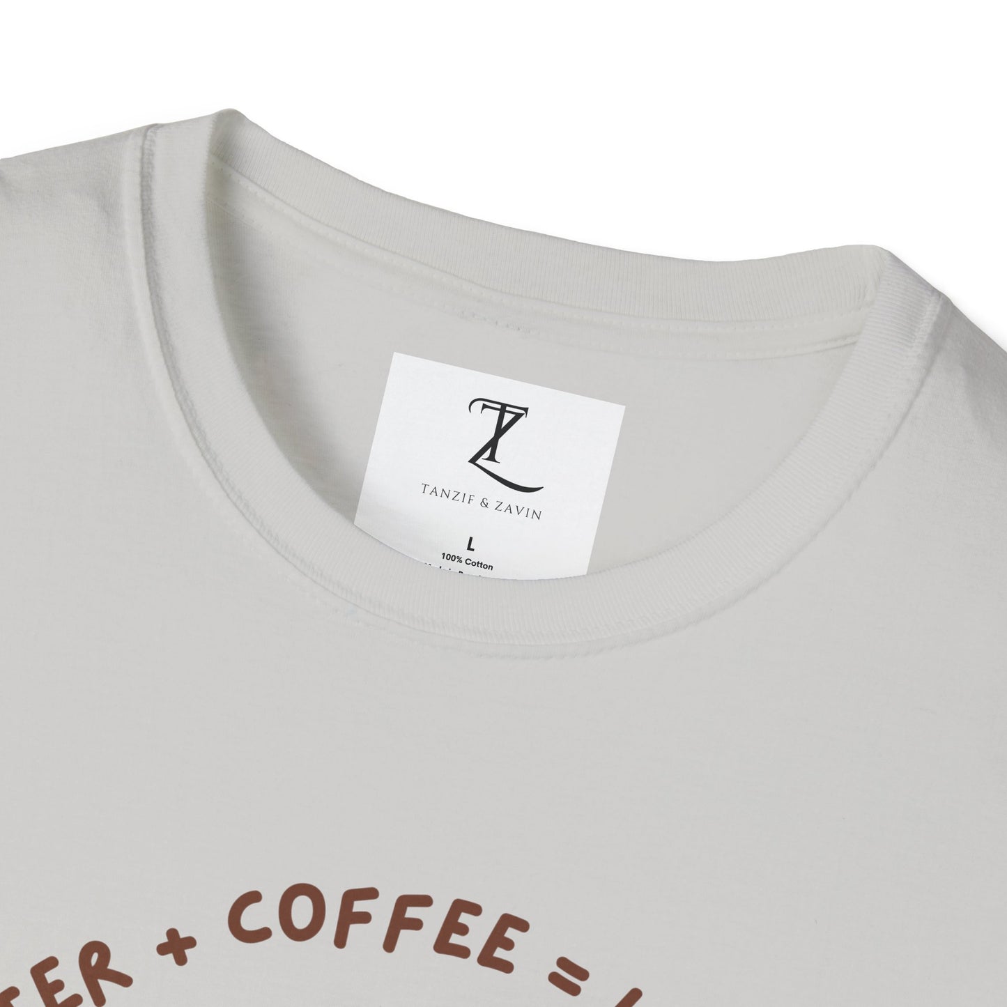 Funny Cat Coffee Lover T-Shirt | H2O + C = Life