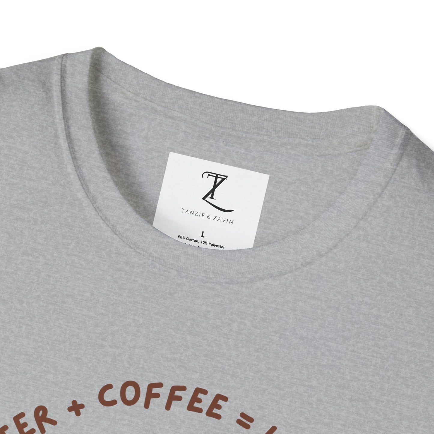 Funny Cat Coffee Lover T-Shirt | H2O + C = Life